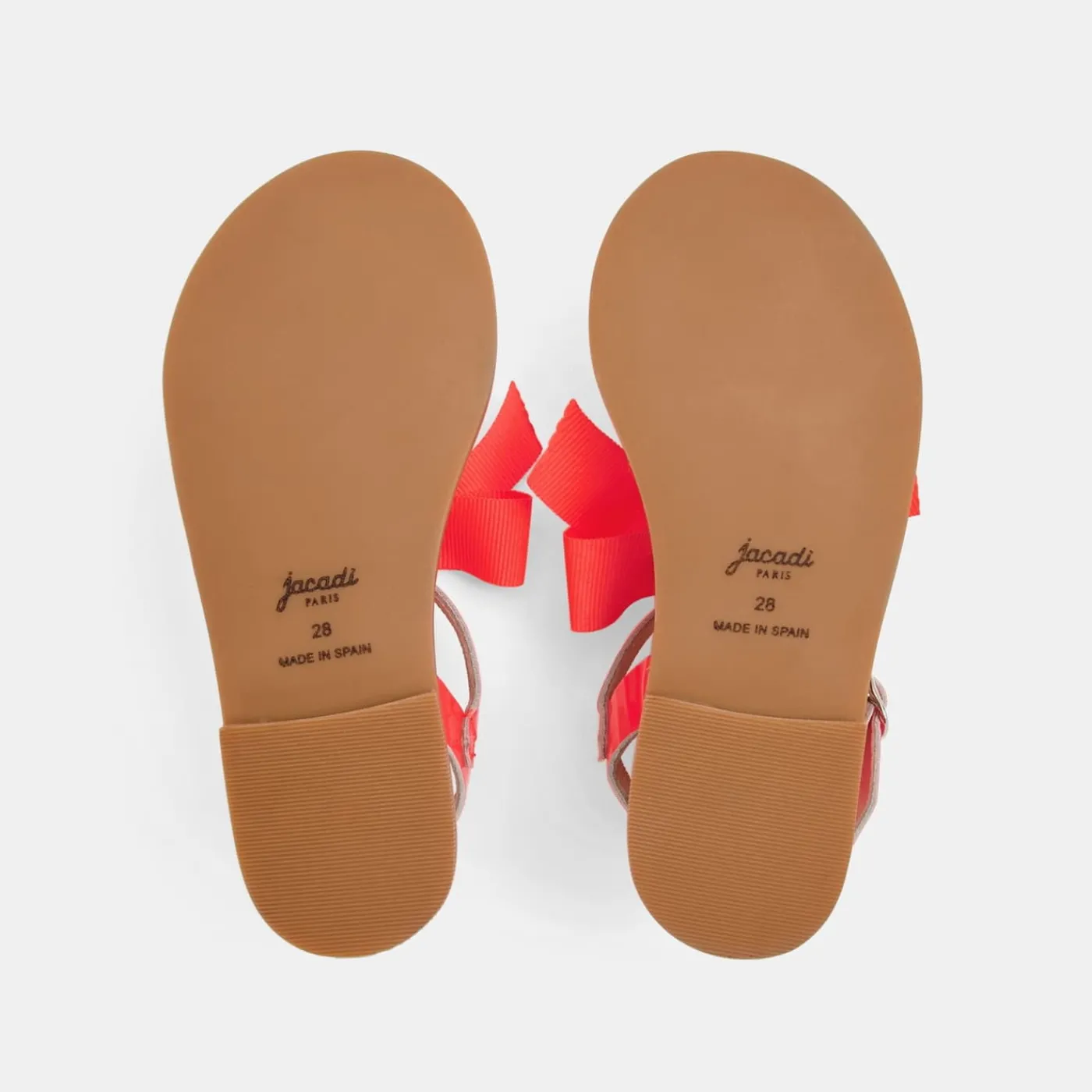 Jacadi Nu-pieds enfant fille en cuir verni - ROSE FLUO