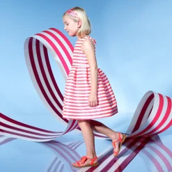 Jacadi Nu-pieds enfant fille en cuir verni - ROSE FLUO