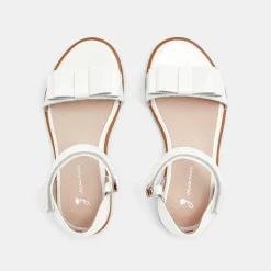 Jacadi Nu-pieds enfant fille en cuir verni - blanc BLANC JACADI Outlet