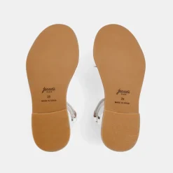 Jacadi Nu-pieds enfant fille en cuir verni - blanc BLANC JACADI Outlet