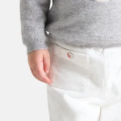Jacadi Pantalon bébé fille en velours - blanc doux BLANC DOUX JACADI Clearance