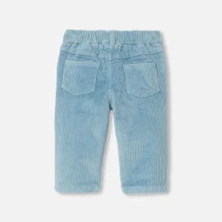 Jacadi Pantalon bébé garçon en velours côtelé - BLEU DEAU Clearance