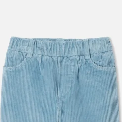 Jacadi Pantalon bébé garçon en velours côtelé - BLEU DEAU Clearance