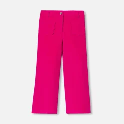 Jacadi Pantalon large en velours enfant fille - ROSE GRENADINE Sale