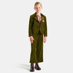 Jacadi Pantalon large enfant fille en velours - VERT OLIVE Discount