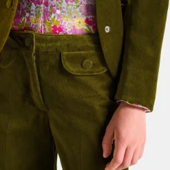 Jacadi Pantalon large enfant fille en velours - VERT OLIVE Discount