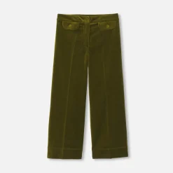 Jacadi Pantalon large enfant fille en velours - VERT OLIVE Discount