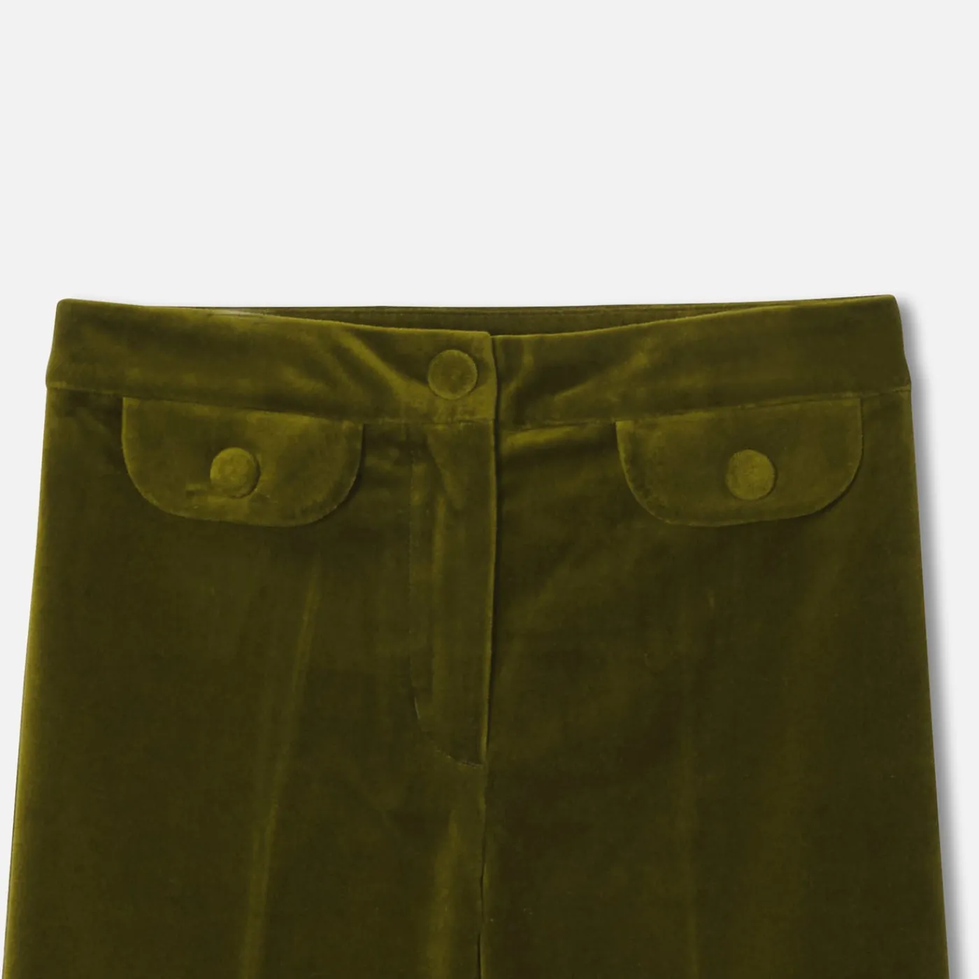 Jacadi Pantalon large enfant fille en velours - VERT OLIVE Discount