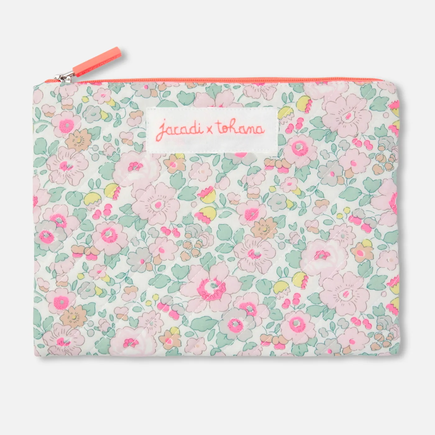 Jacadi Petite pochette en tissu Liberty - x Tohana - BLANC/CORAIL