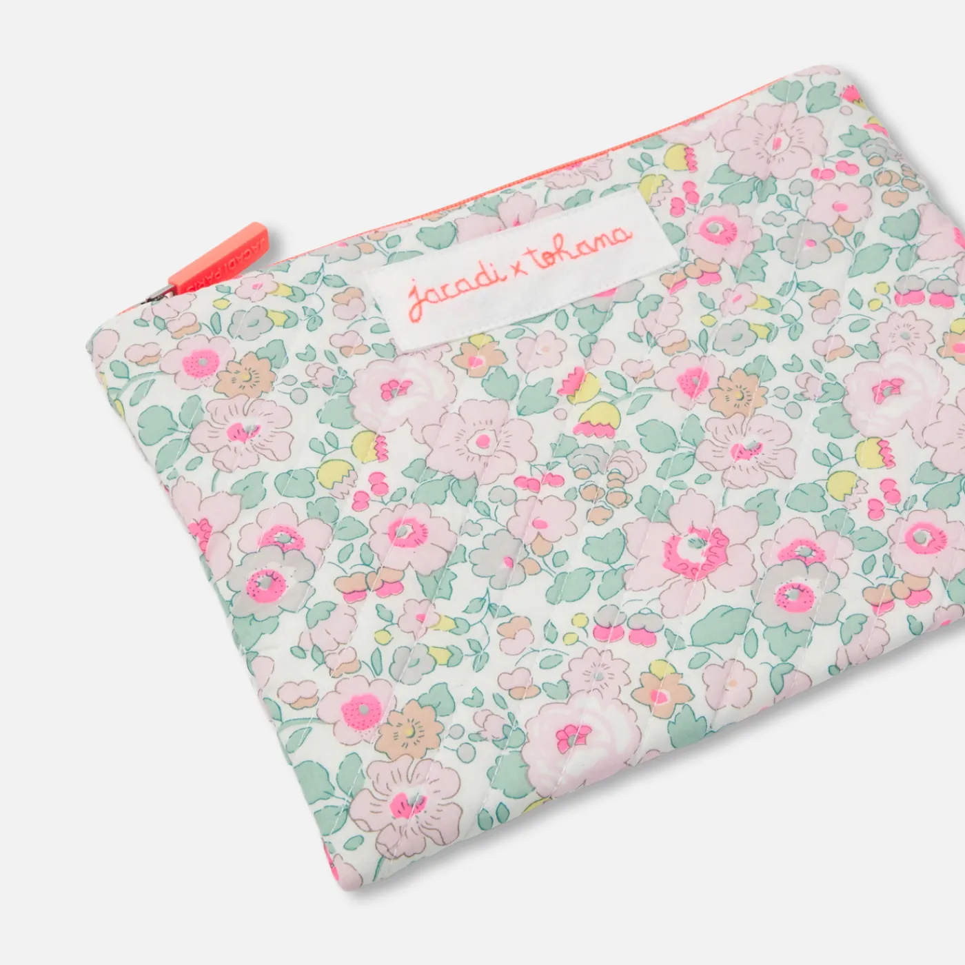 Jacadi Petite pochette en tissu Liberty - x Tohana - BLANC/CORAIL