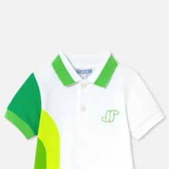 Jacadi Polo bébé garçon en piqué de coton - BLANC/VERT Online