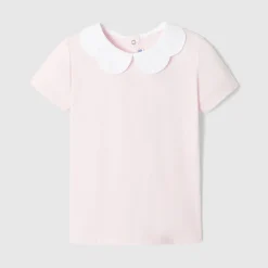 Jacadi Polo enfant fille à col festonné - rose poudre ROSE POUDRE JACADI Outlet