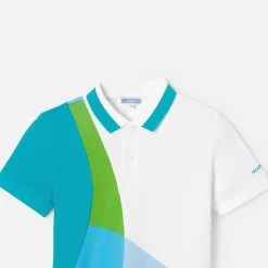 Jacadi Polo enfant garçon en piqué de coton - lore BLANC/MULTICO Outlet