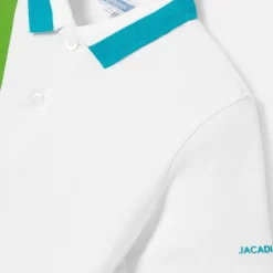 Jacadi Polo enfant garçon en piqué de coton - lore BLANC/MULTICO Outlet