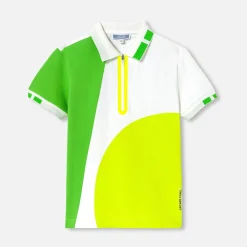 Jacadi Polo enfant garçon en piqué de coton - lore BLANC/MULTICO New