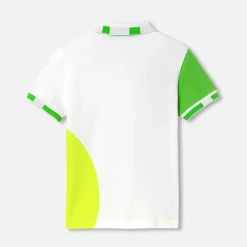 Jacadi Polo enfant garçon en piqué de coton - lore BLANC/MULTICO New