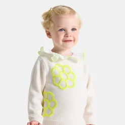 Jacadi Pull bébé fille à fleurs rebrodées - blanc doux BLANC DOUX JACADI Discount