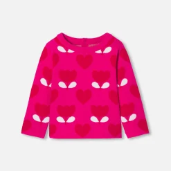 Jacadi Pull bébé fille en maille jacquard - lore ROSE/MULTICO Hot