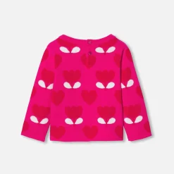 Jacadi Pull bébé fille en maille jacquard - lore ROSE/MULTICO Hot