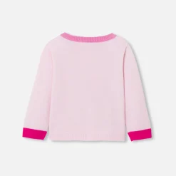 Jacadi Pull bébé fille Intarsia fleurs - rose poudre ROSE POUDRE JACADI New