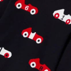 Jacadi Pull bébé garçon en coton - MARINE/ROUGE Sale