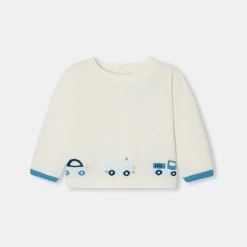 Jacadi Pull bébé garçon en jersey - lore BLANC DOUX/MULTICO Best