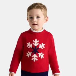 Jacadi Pull bébé garçon intarsia flocon - ROUGE BRIQUE Sale