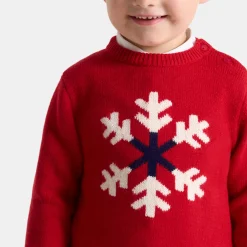 Jacadi Pull bébé garçon intarsia flocon - ROUGE BRIQUE Sale