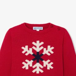 Jacadi Pull bébé garçon intarsia flocon - ROUGE BRIQUE Sale