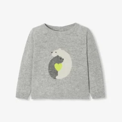 Jacadi Pull en cachemire bébé fille GRIS/MULTICO