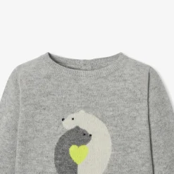 Jacadi Pull en cachemire bébé fille GRIS/MULTICO