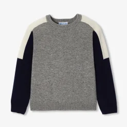 Jacadi Pull en cachemire enfant garçon - GRIS/MARINE Sale