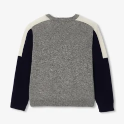 Jacadi Pull en cachemire enfant garçon - GRIS/MARINE Sale