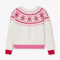 Jacadi Pull enfant fille en jacquard - lore BLANC DOUX/MULTICO Best