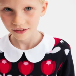 Jacadi Pull enfant fille motif tulipe - marine MARINE JACADI Outlet