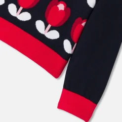 Jacadi Pull enfant fille motif tulipe - marine MARINE JACADI Outlet