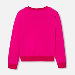 Jacadi Pull enfant fille motif tulipe - ROSE/ROUGE Hot