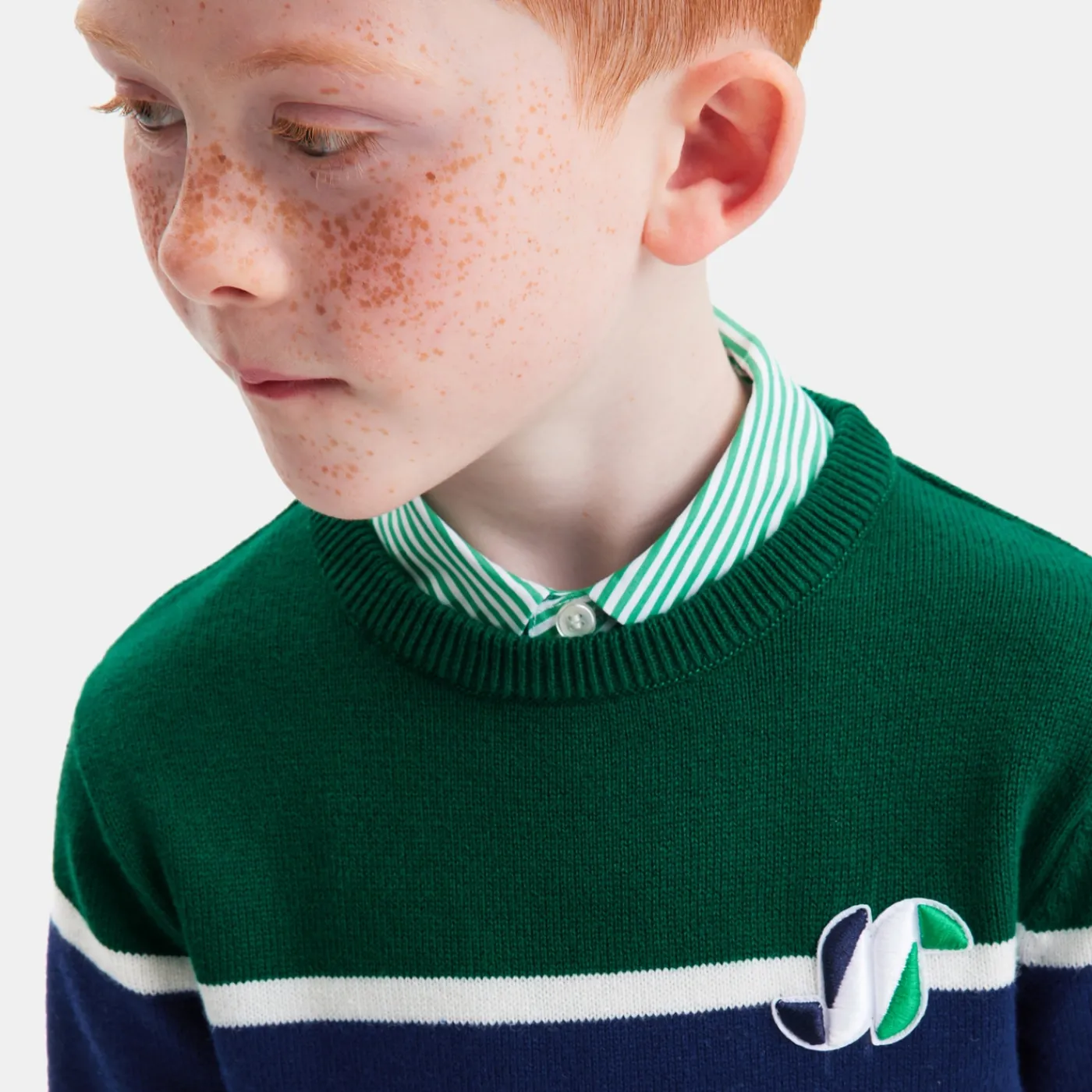 Jacadi Pull enfant garçon color block - lore GRIS/MULTICO New
