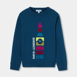 Jacadi Pull enfant garçon en coton et laine - ENCRE