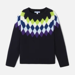 Jacadi Pull enfant garçon en laine responsable - marine MARINE JACADI Online