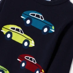Jacadi Pull enfant garçon intarsia voiture - marine MARINE JACADI Sale