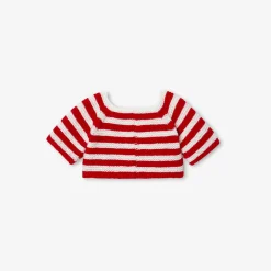 Jacadi Pull Love Maille pour notre ourson Martin Collection Solidaire - BLANC/ROUGE Outlet