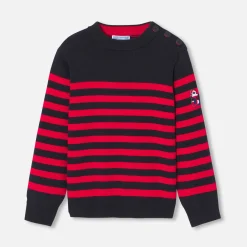 Jacadi Pull marinière enfant - MARINE/ROUGE Discount