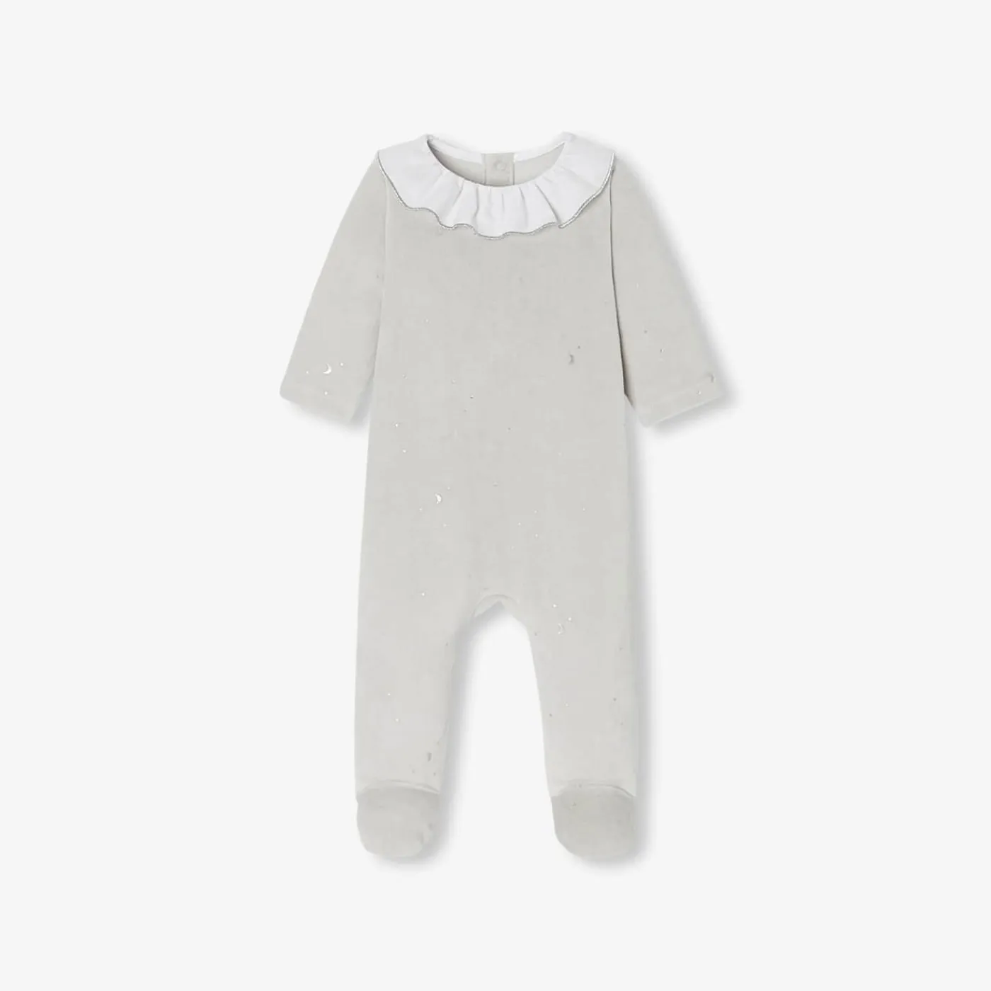 Jacadi Pyjama bébé fille en velours - lore GRIS/MULTICO Outlet