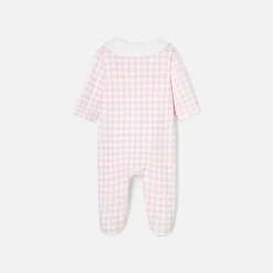 Jacadi Pyjama bébé fille imprimé Vichy - BLANC/ROSE Discount