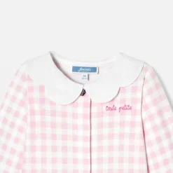 Jacadi Pyjama bébé fille imprimé Vichy - BLANC/ROSE Discount