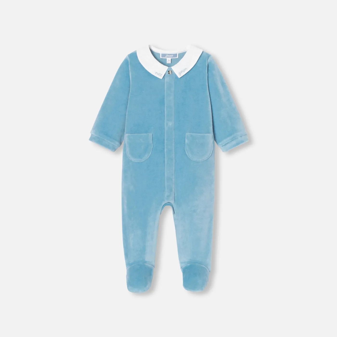 Jacadi Pyjama bébé garçon en velours - BLEU DEAU Discount