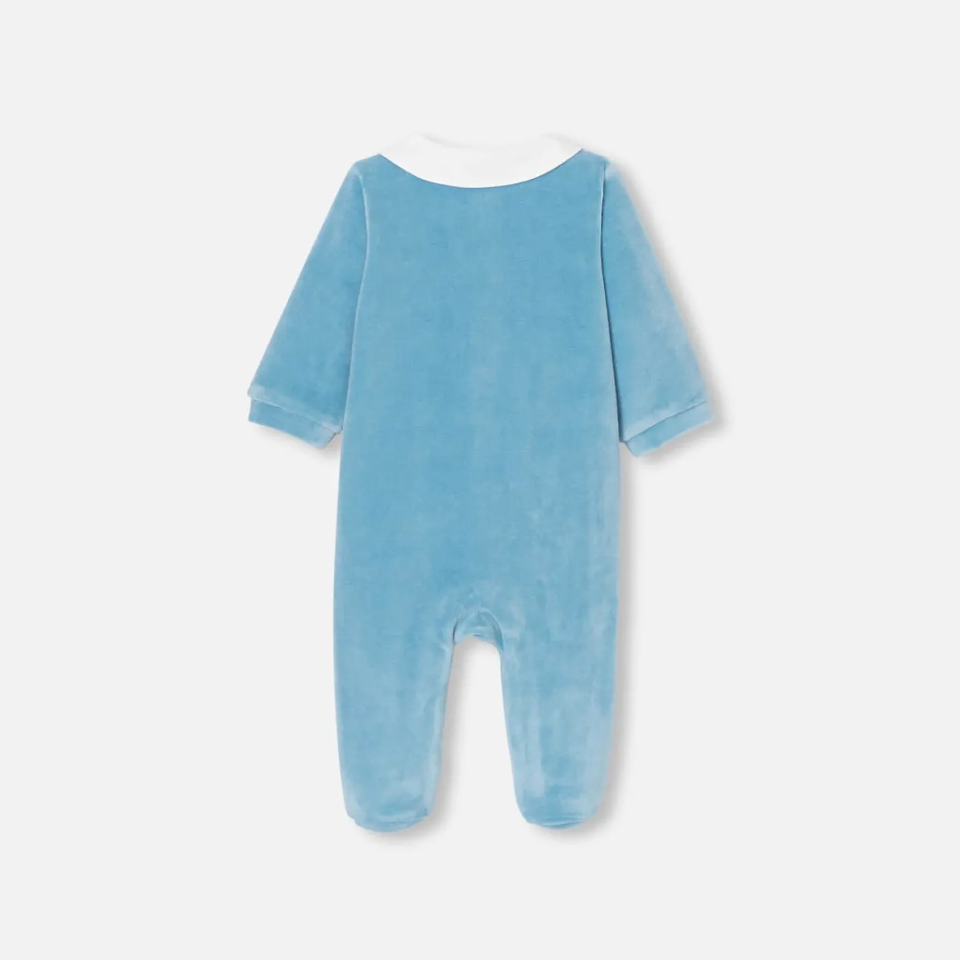 Jacadi Pyjama bébé garçon en velours - BLEU DEAU Discount
