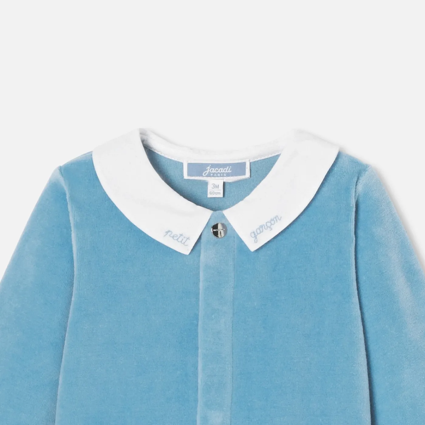 Jacadi Pyjama bébé garçon en velours - BLEU DEAU Discount
