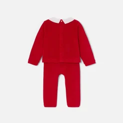 Jacadi Pyjama de Noël bébé garçon en velours - ROUGE PAVOT Discount